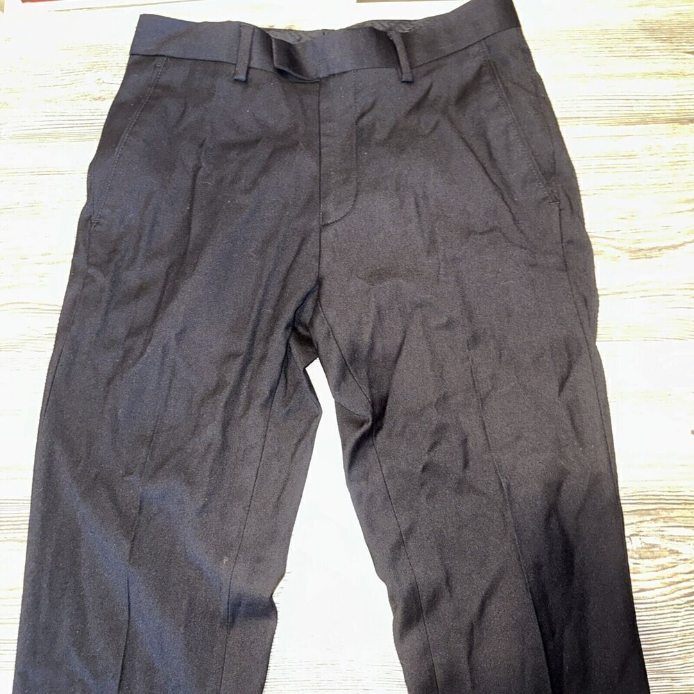 Soul Of London Dress Pants Mens 27x35 Slim Straight Unhemmed Black Stretch. 15